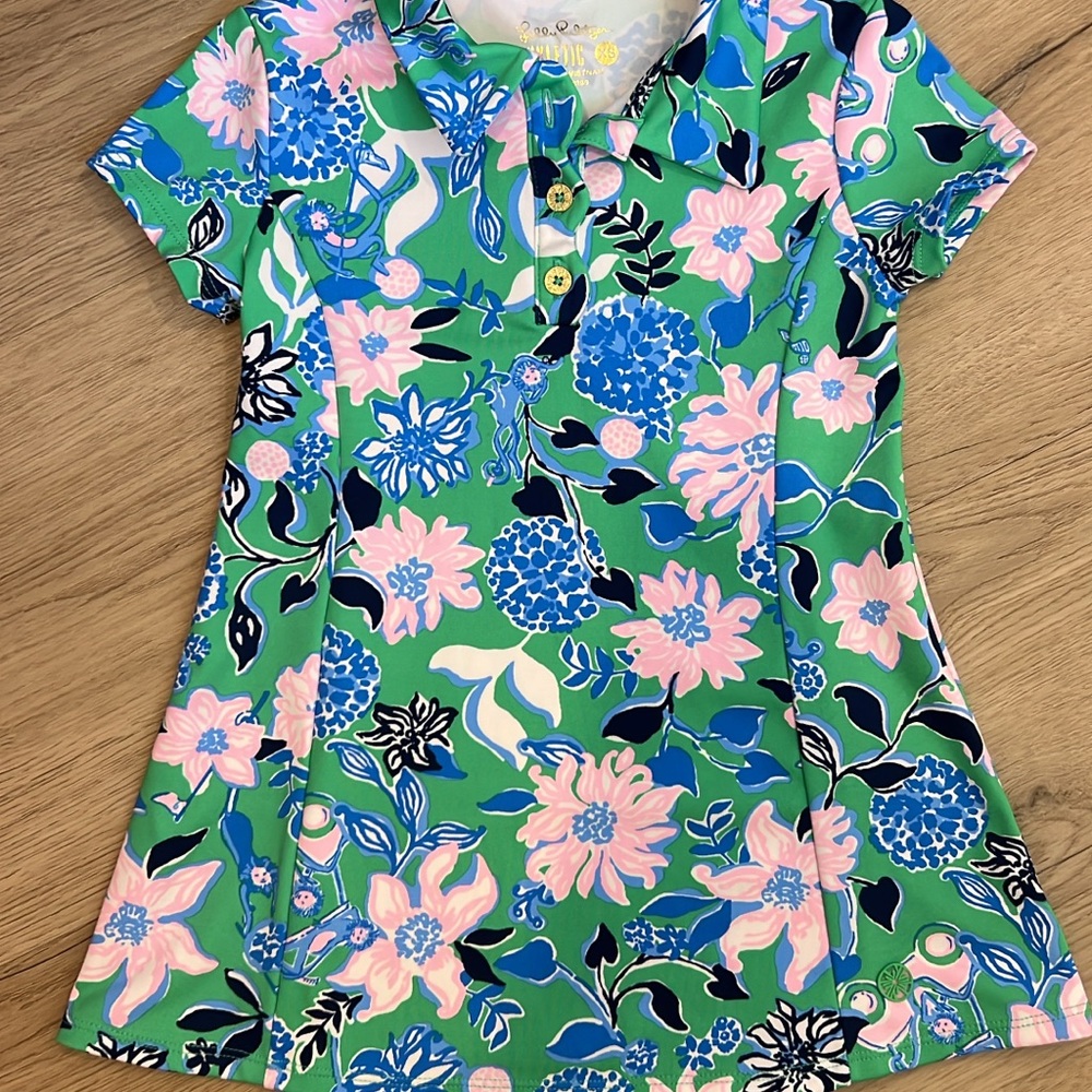 Lilly Pulitzer Floral Dress + Matching Shorts | XS Girls | Great Condition
